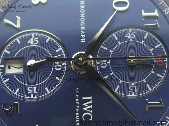 MIROTIME 0501 Breathable Da Vinci IW393402 SS ZF 1:1 Best Edition Blue Dial On Black Leather Strap A 7211